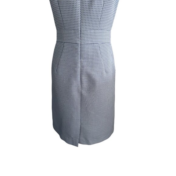 BANANA REPUBLIC Blue White Patterned Work Cocktail Dress Size 6P - Picture 8 of 11